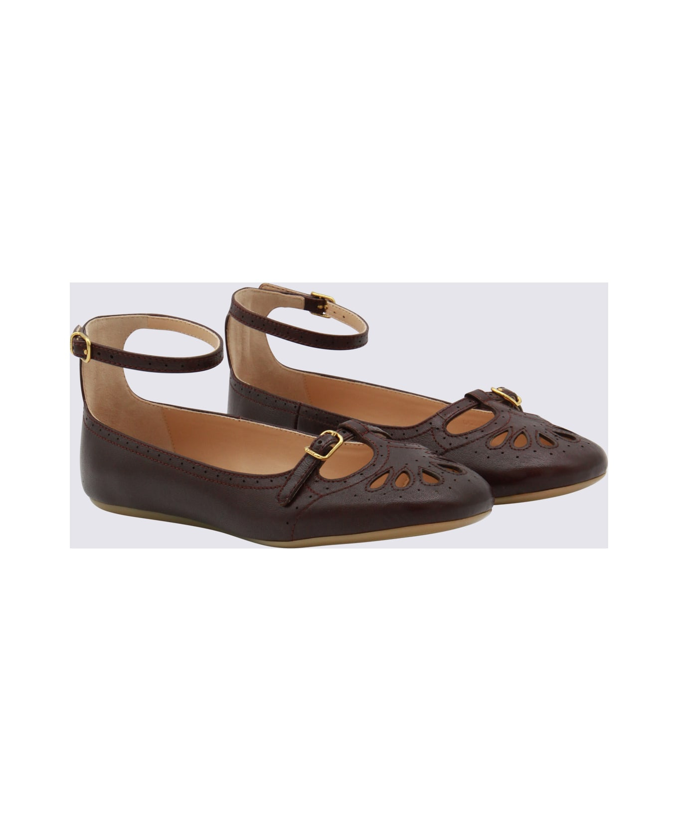 Dark Brown Leather Flats - 2