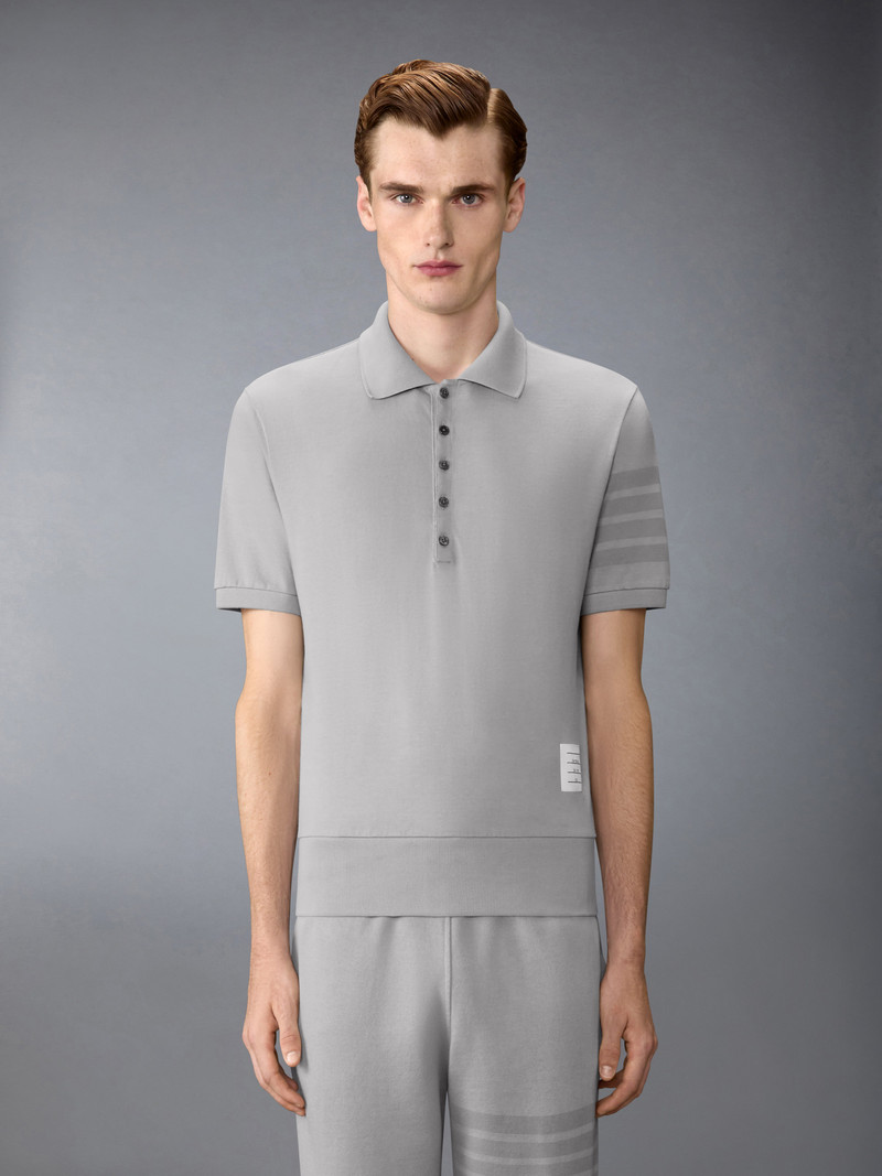Thom Browne GARMENT OVERDYED JERSEY 4-BAR POLO outlook