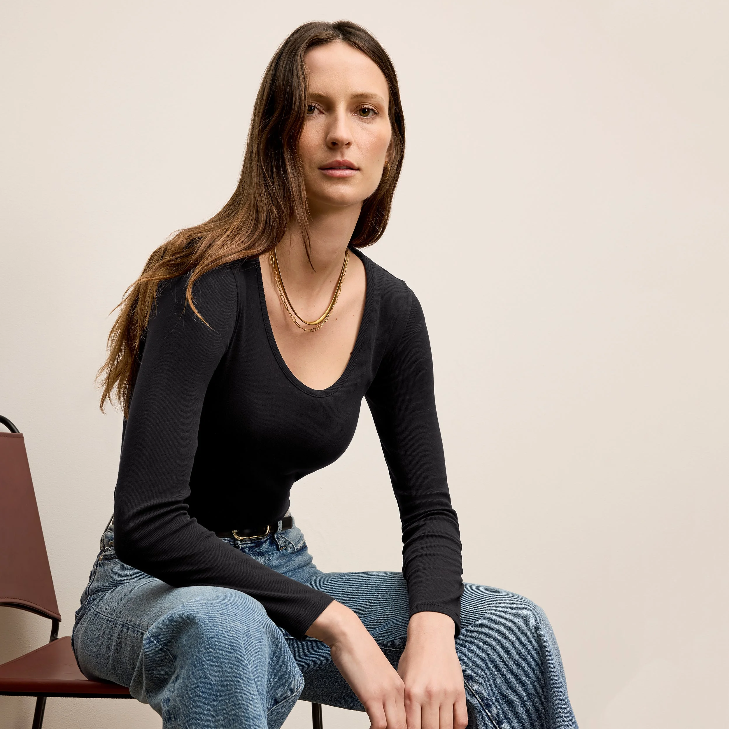 Marcia Layering T-Shirt - Ribbed Pima Cotton - 1