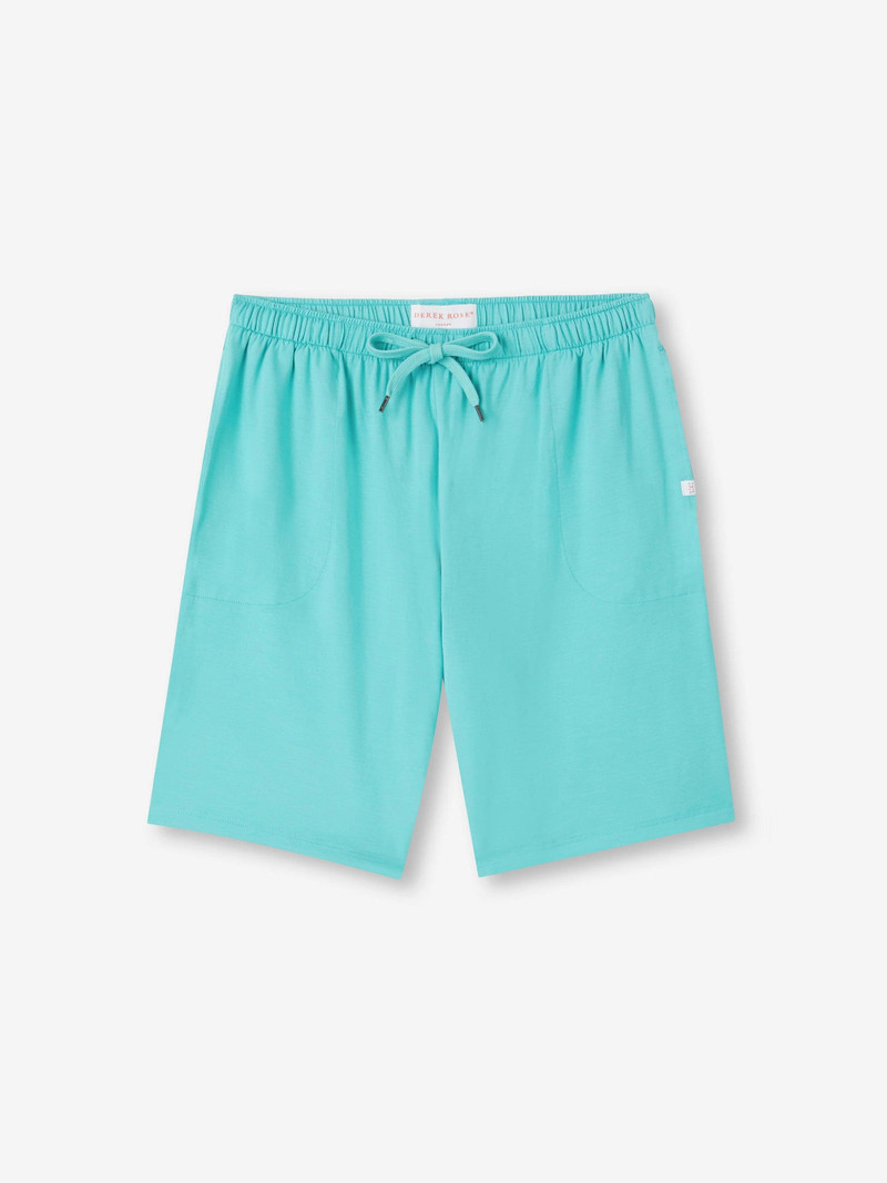 Derek Rose Men's Lounge Shorts Basel Micro Modal Stretch Turquoise outlook