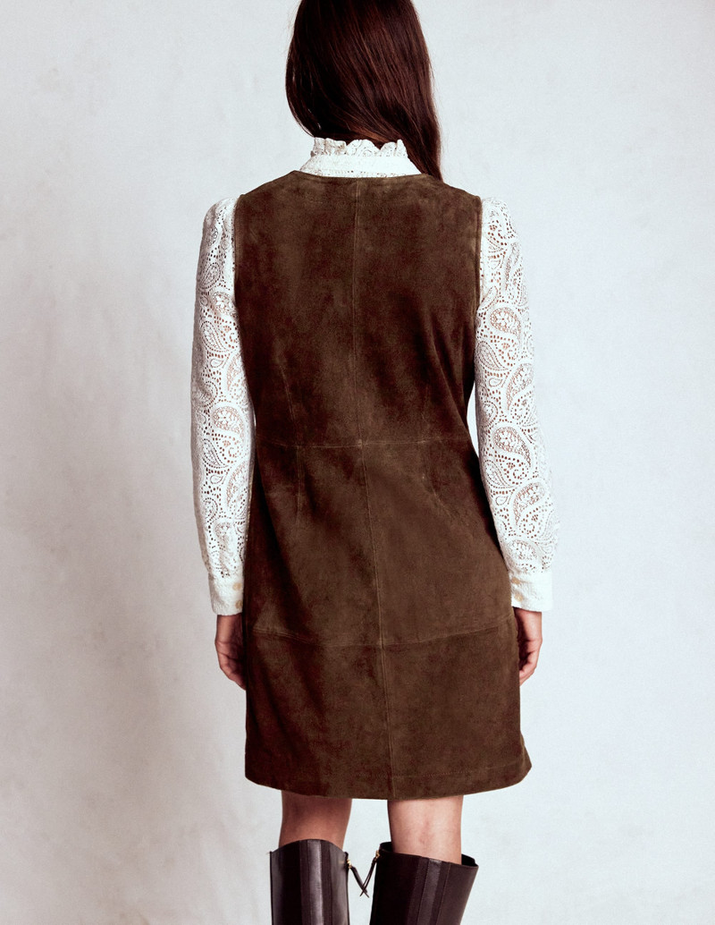 Evelyn Suede Shift Dress-Dark Chocolate 4