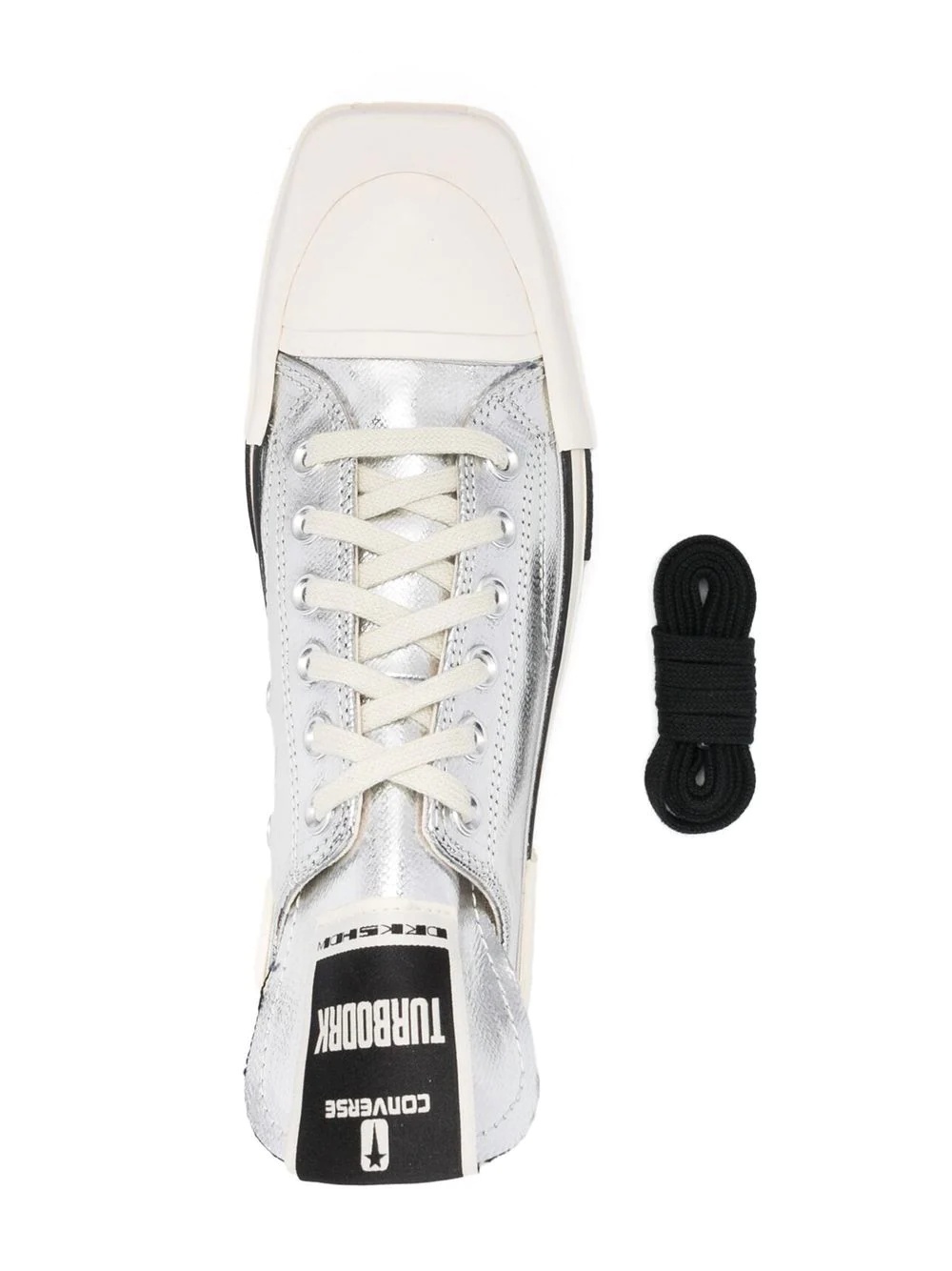 lacquered low-top sneakers - 4