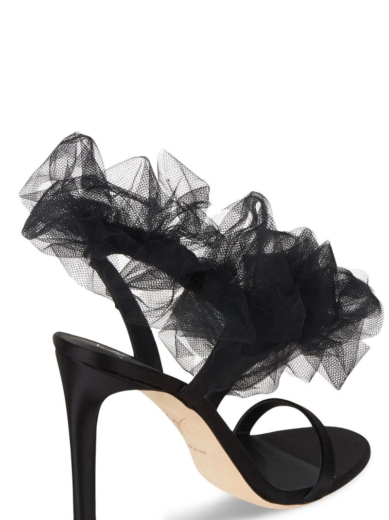 Nausica tulle-strap satin sandals - 4