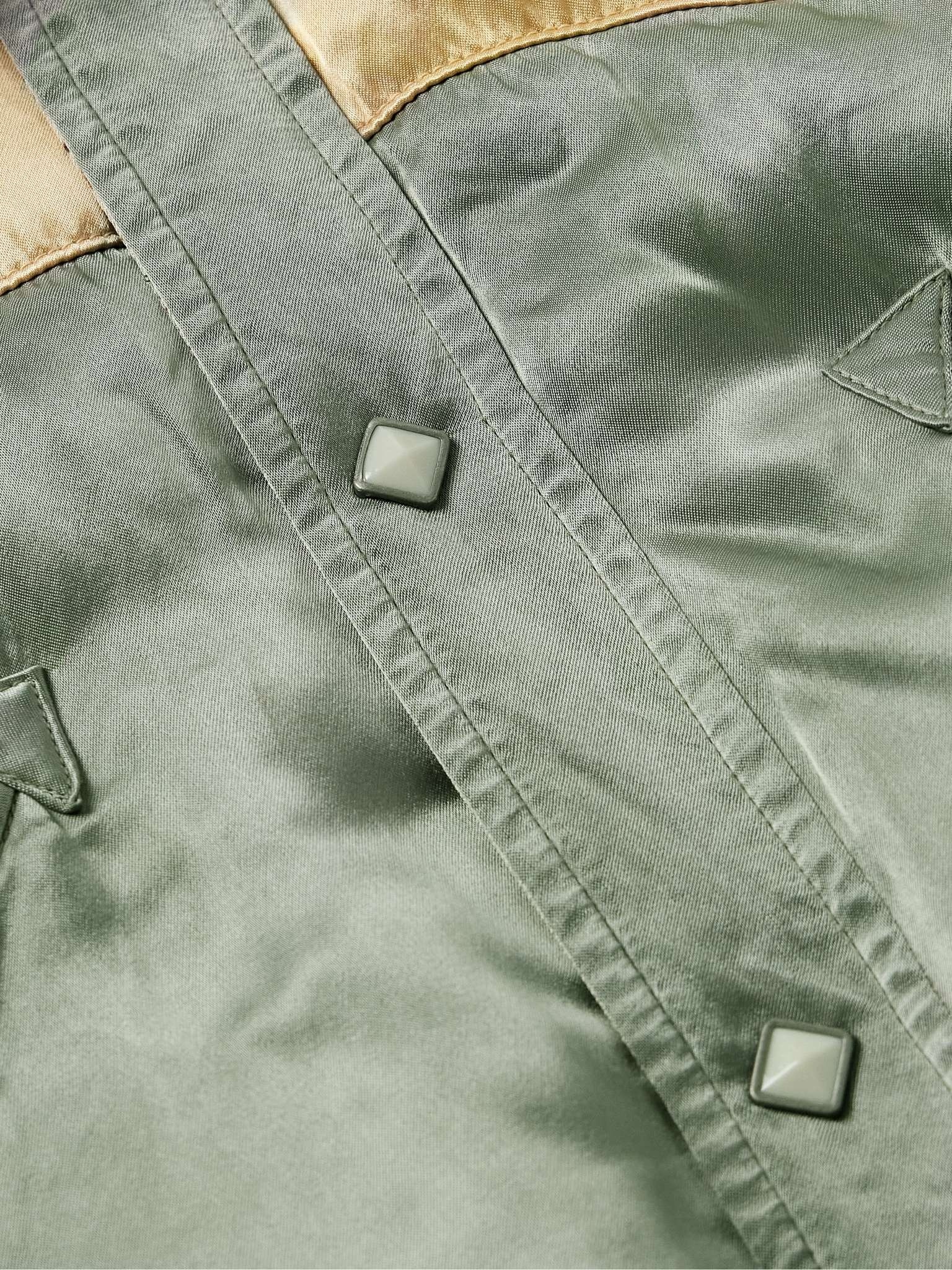 Panelled Padded Satin Down Jacket - 5