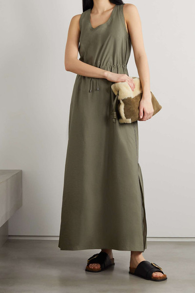 Brunello Cucinelli Bead-embellished cotton-blend poplin maxi dress outlook