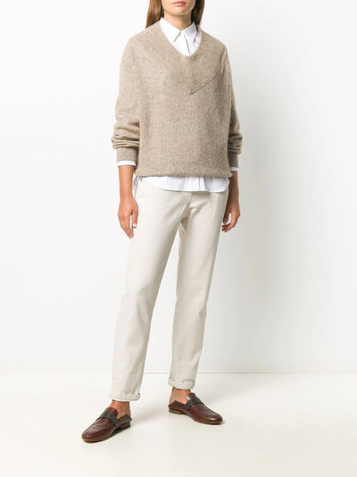 Brunello Cucinelli slouchy V-neck jumper outlook