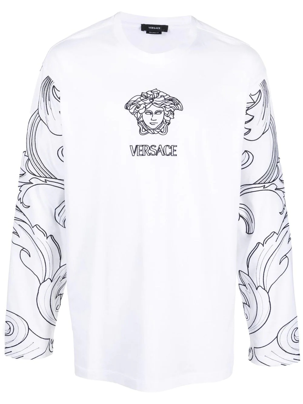 Barocco-sleeve medusa-print T-shirt - 1