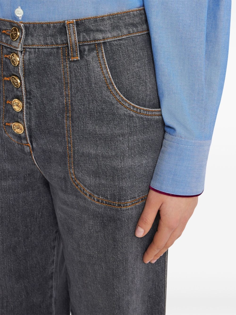 wide-leg flared jeans - 7