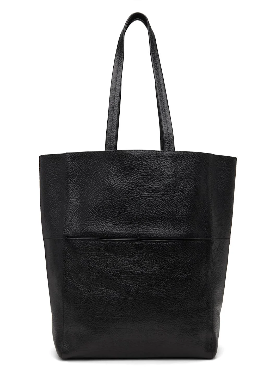 Black Embossed Leather Tote - 1
