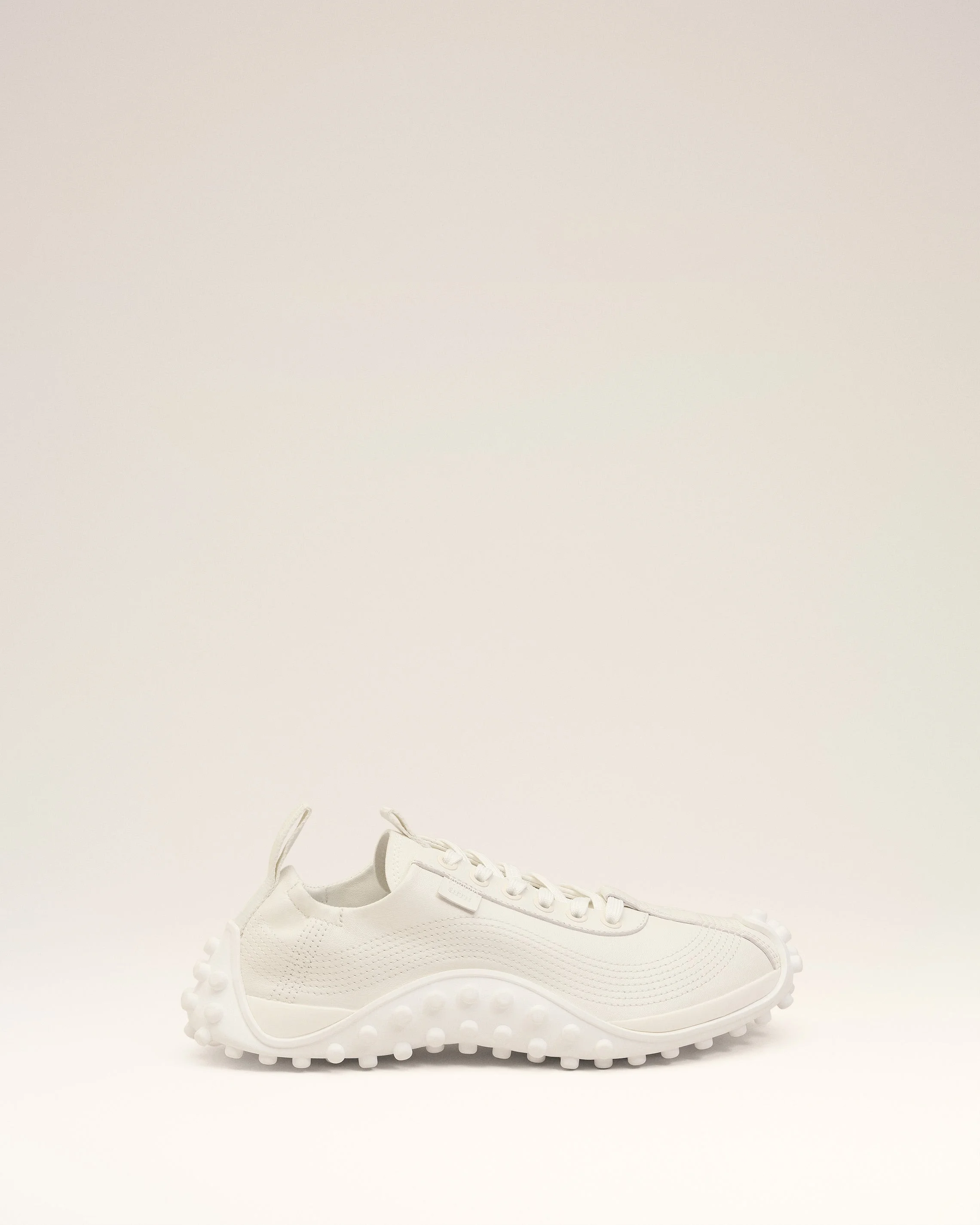 WHITE SMOOTH LEATHER LOW TOP MIRAGE SNEAKERS - 1