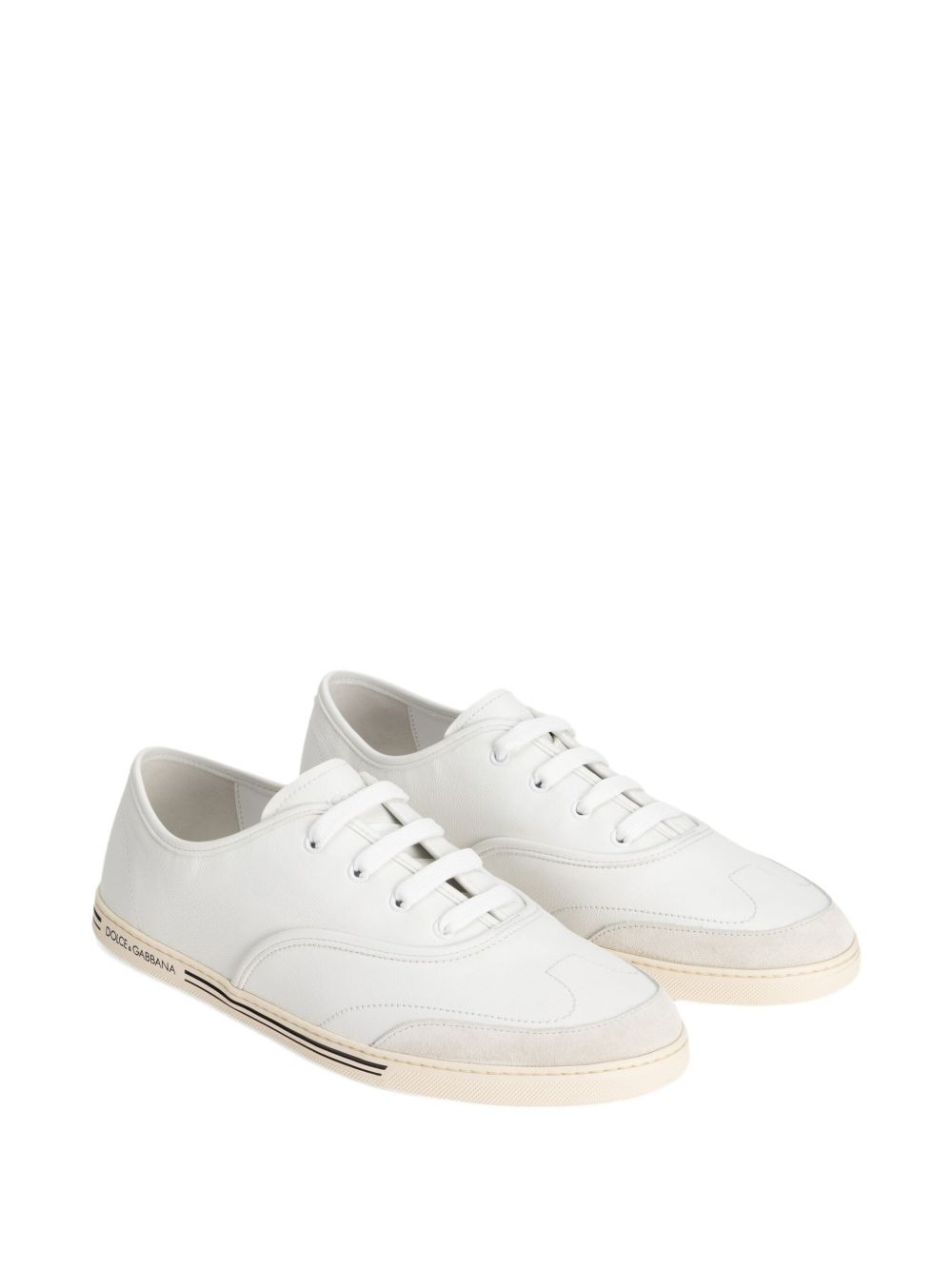 lace-up leather trainers - 2