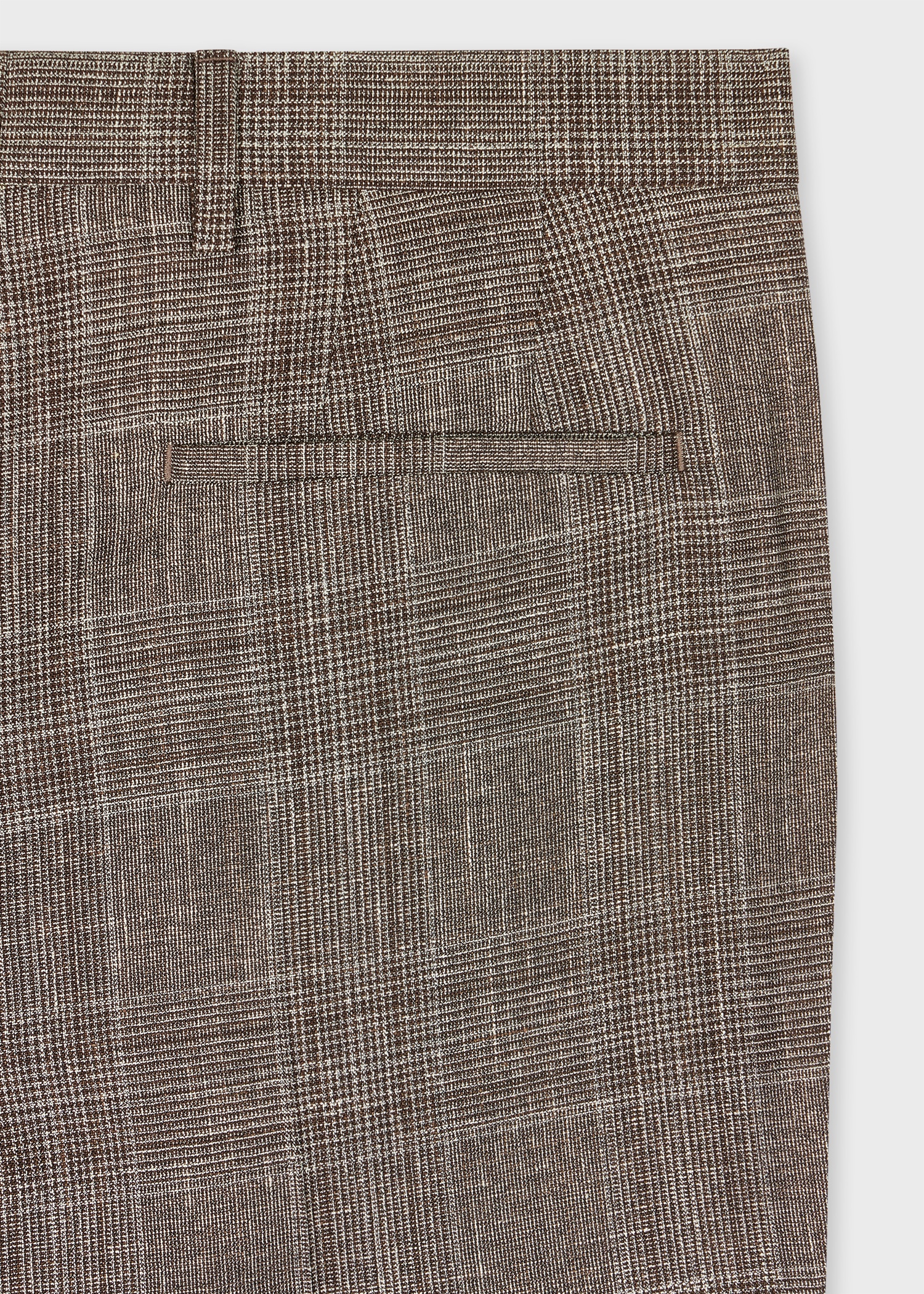 Grey Check Wool-Silk Trousers - 2