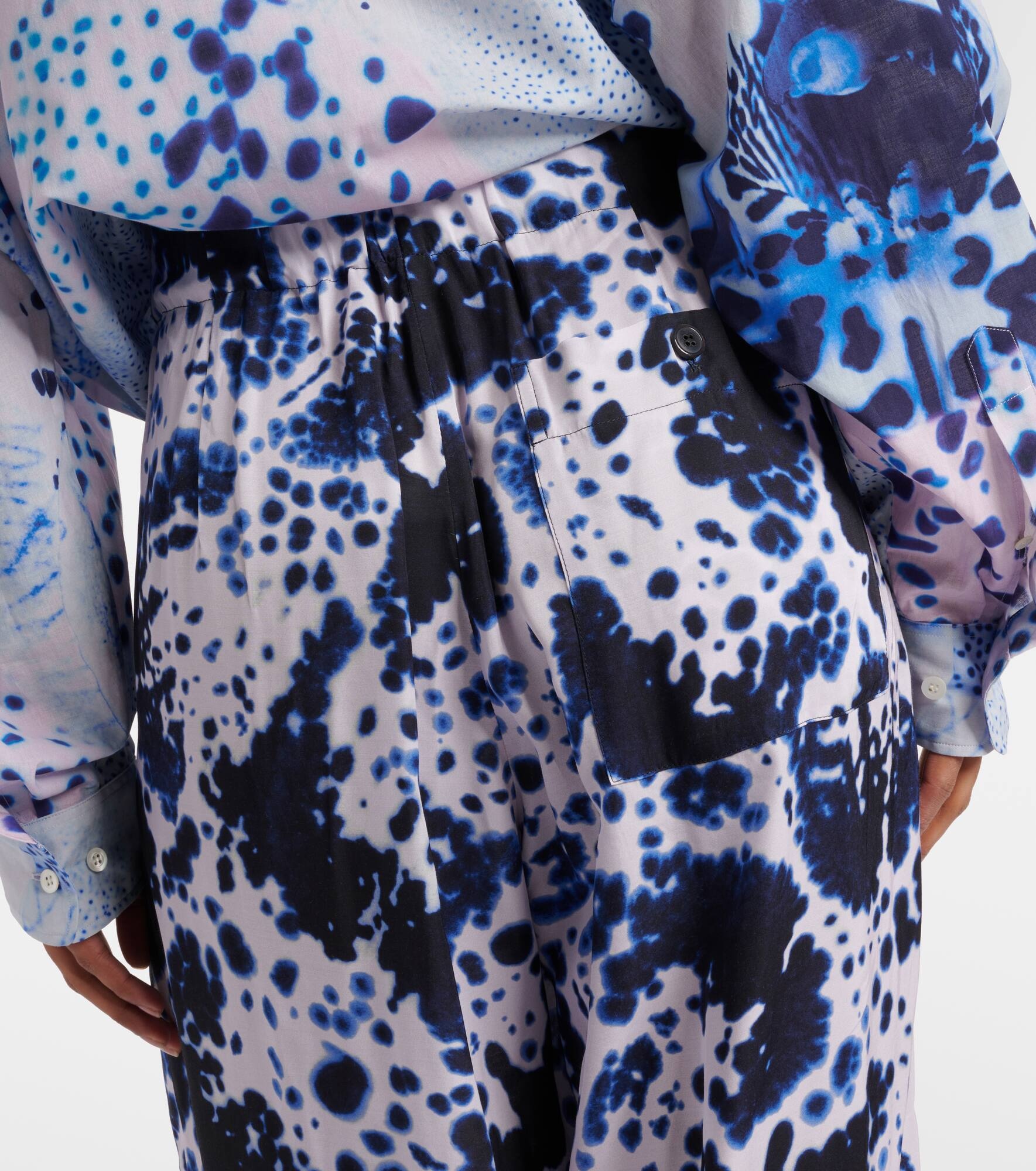 Printed high-rise wide-leg pants - 6