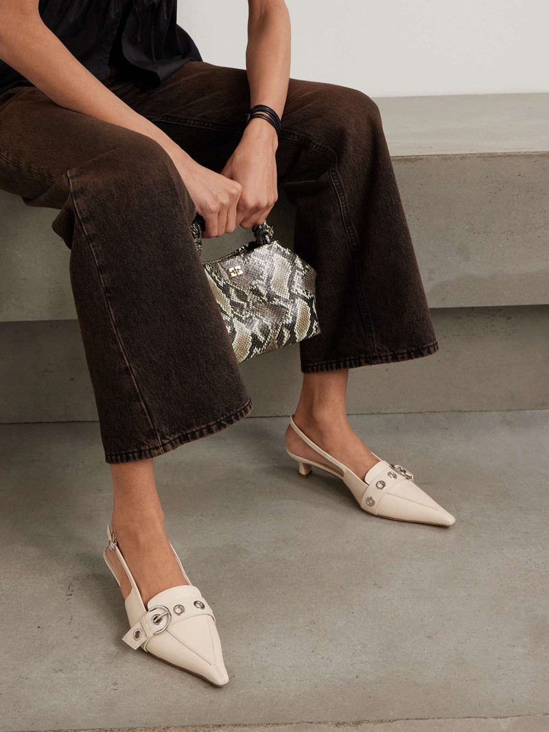 Aeyde Davina buckled leather slingback pumps outlook