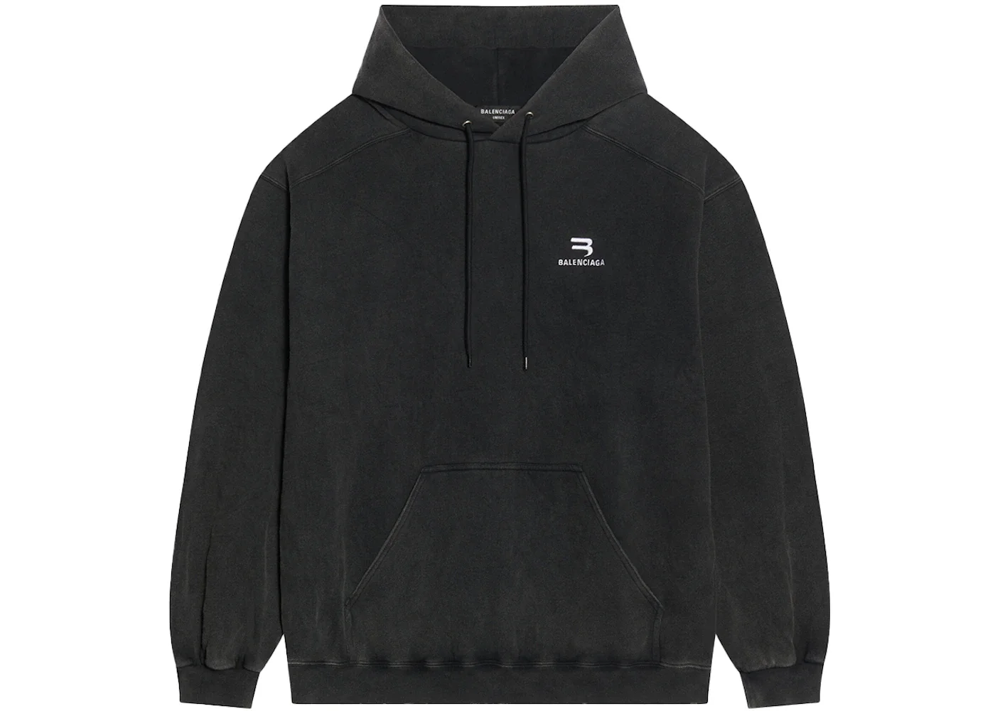 Balenciaga Sporty B Medium Fit Hoodie Black/White - 1