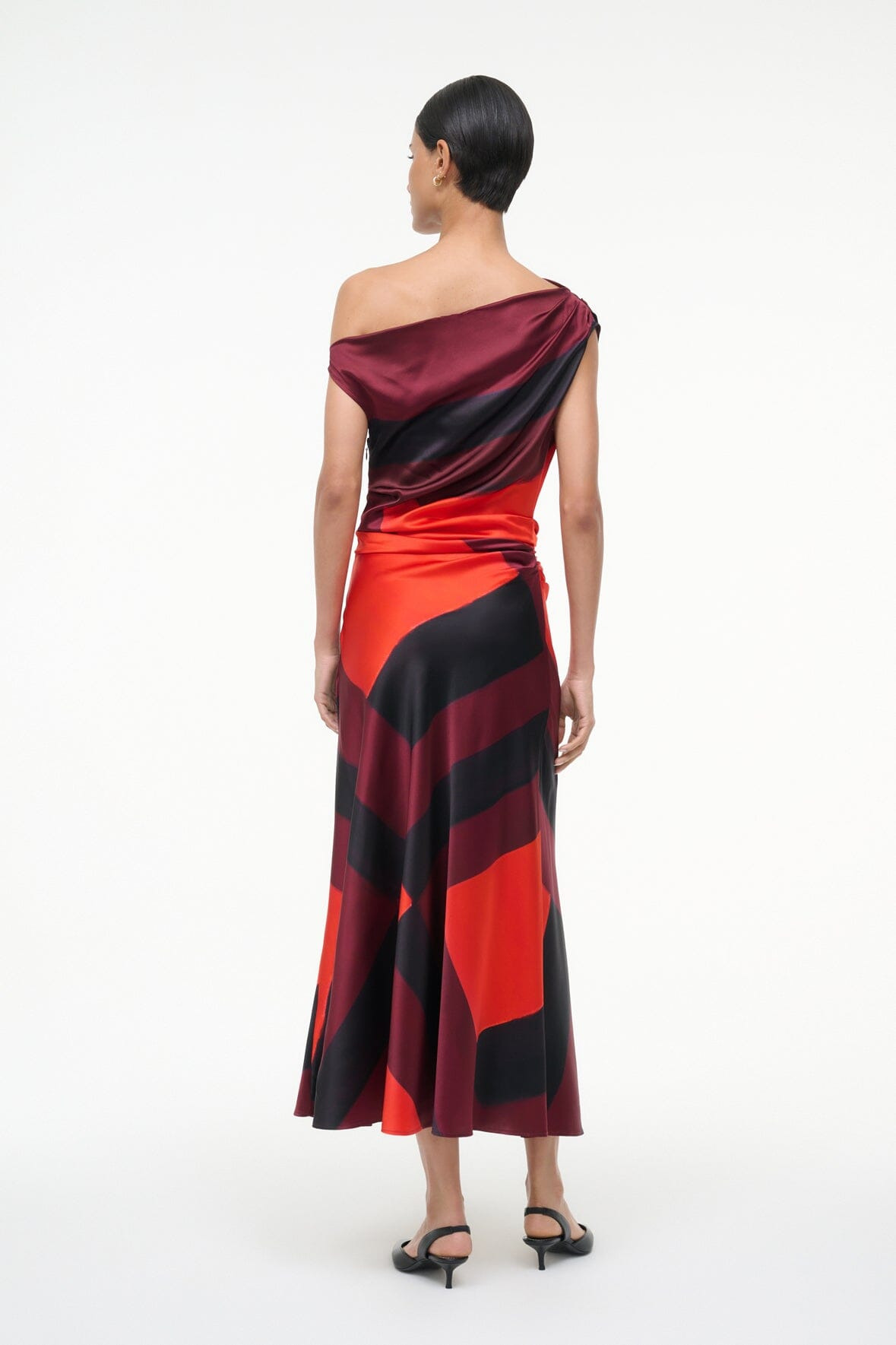 STAUD PHARE SILK DRESS RUBY PRISM - 4