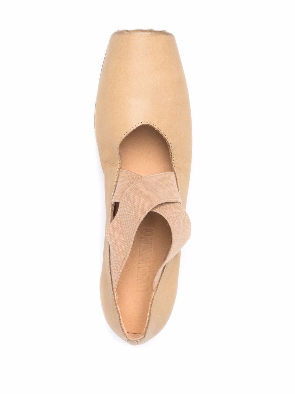 Uma Wang square-toe leather ballerina shoes - Brown