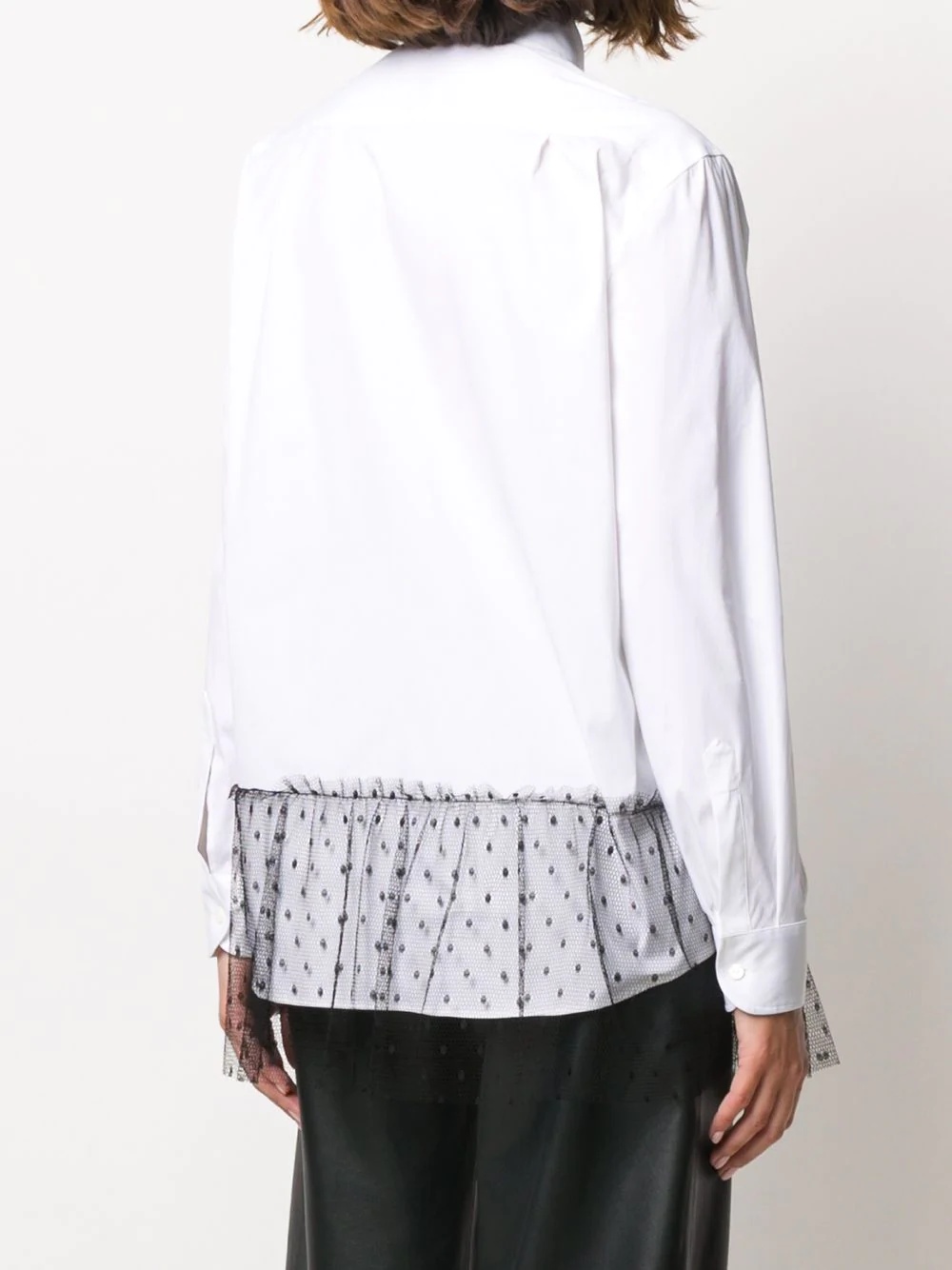 tulle overlay shirt - 4