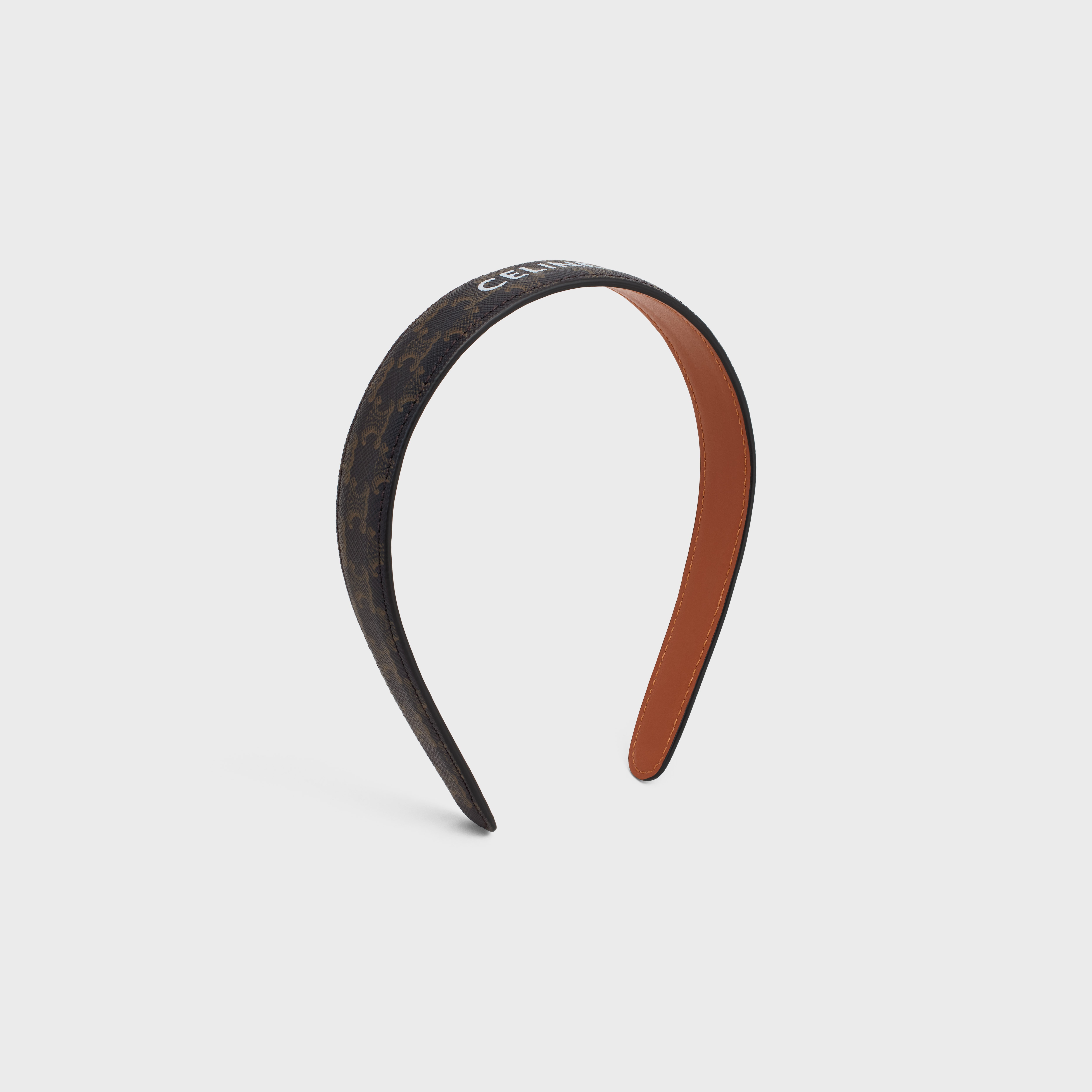 Triomphe Canvas Celine Headband in Calfskin and Canvas - 2