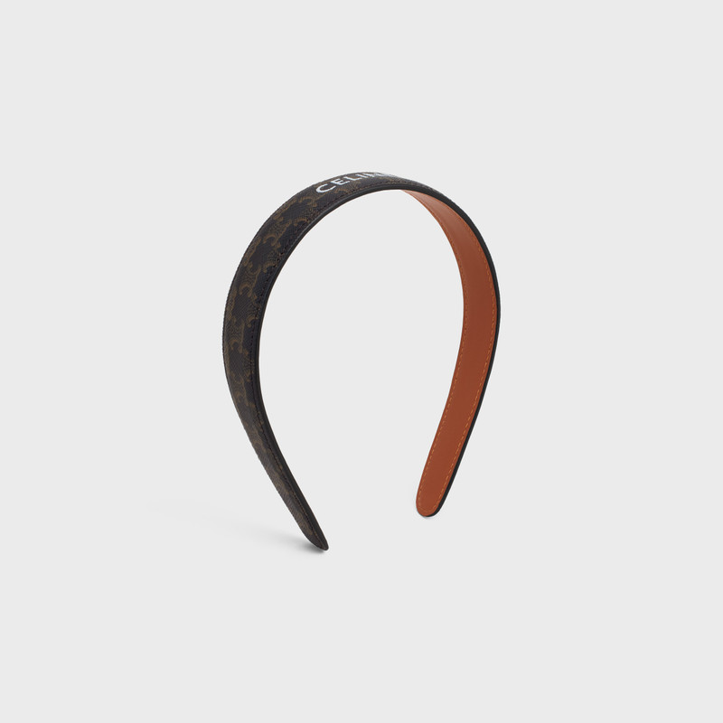Triomphe Canvas Celine Headband in Calfskin and Canvas 2