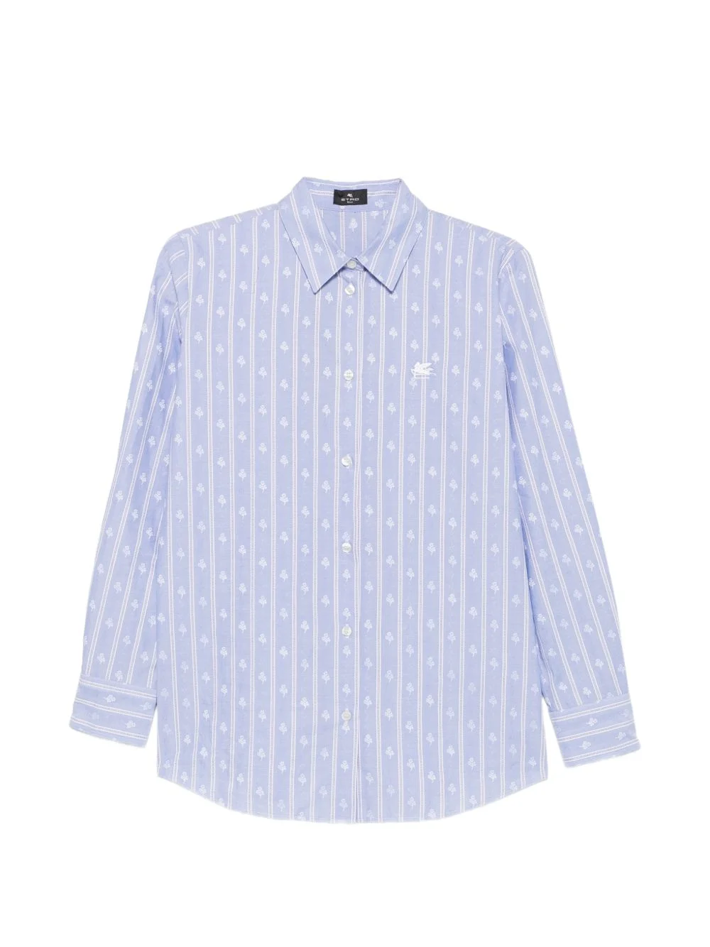 striped floral-print shirt - 1