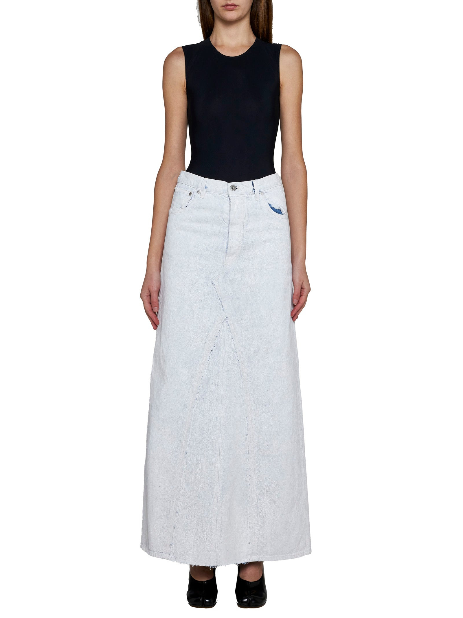 Long denim skirt - 2