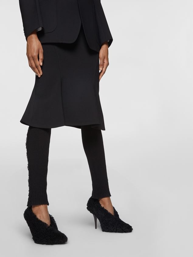 DOUBLE WOOL CREPE GODET SKIRT - 4