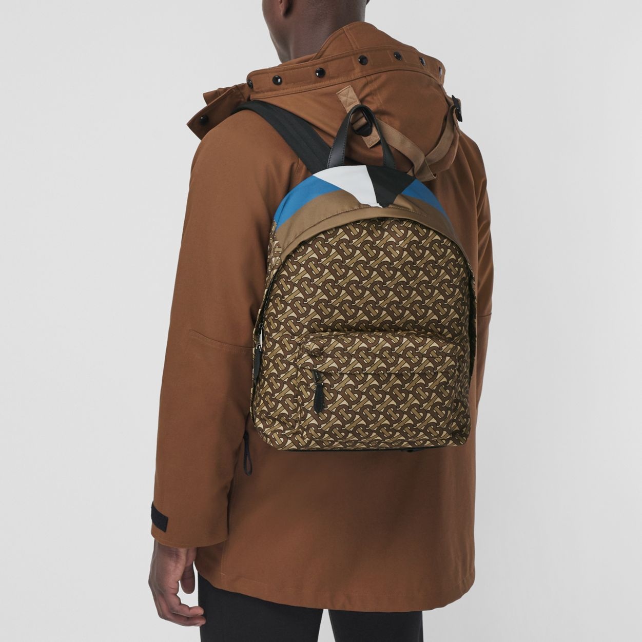 Monogram and Geometric Print Nylon Backpack - 3