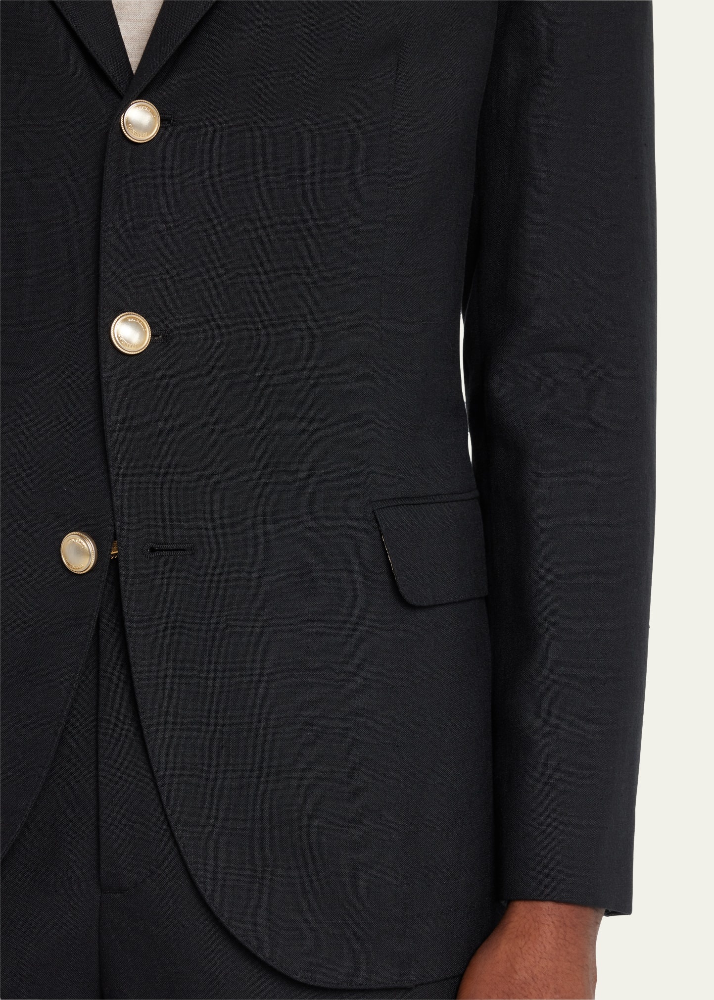 Men's Linen-Wool Solid Suit - 4