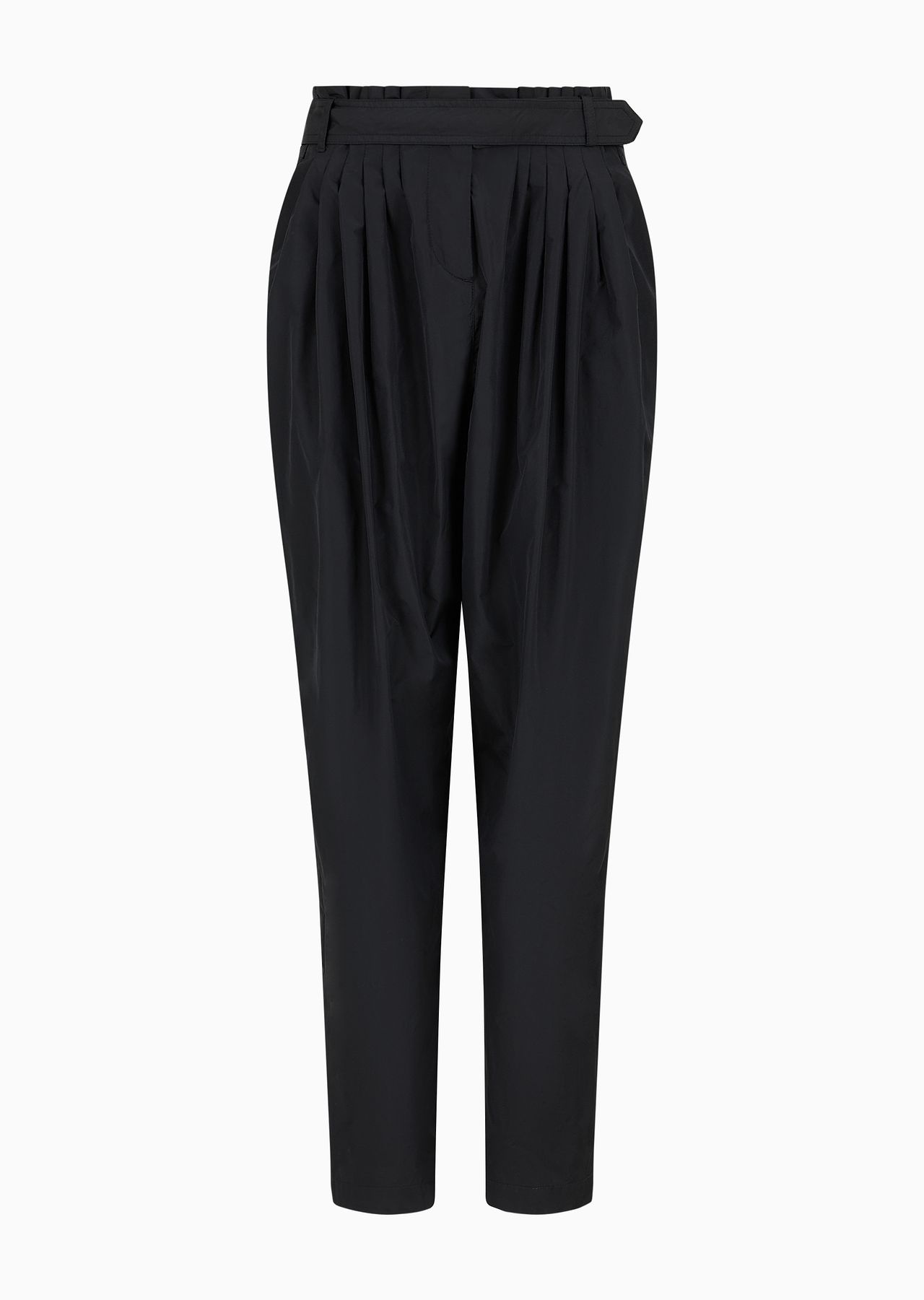 Taffeta straight trousers with pleats - 1