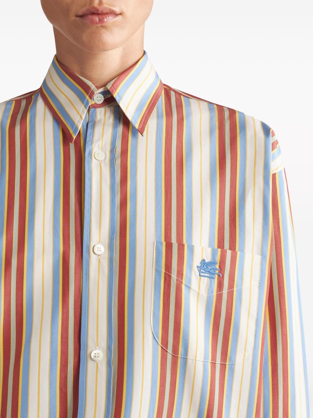 vertical-stripe cotton shirt - 4