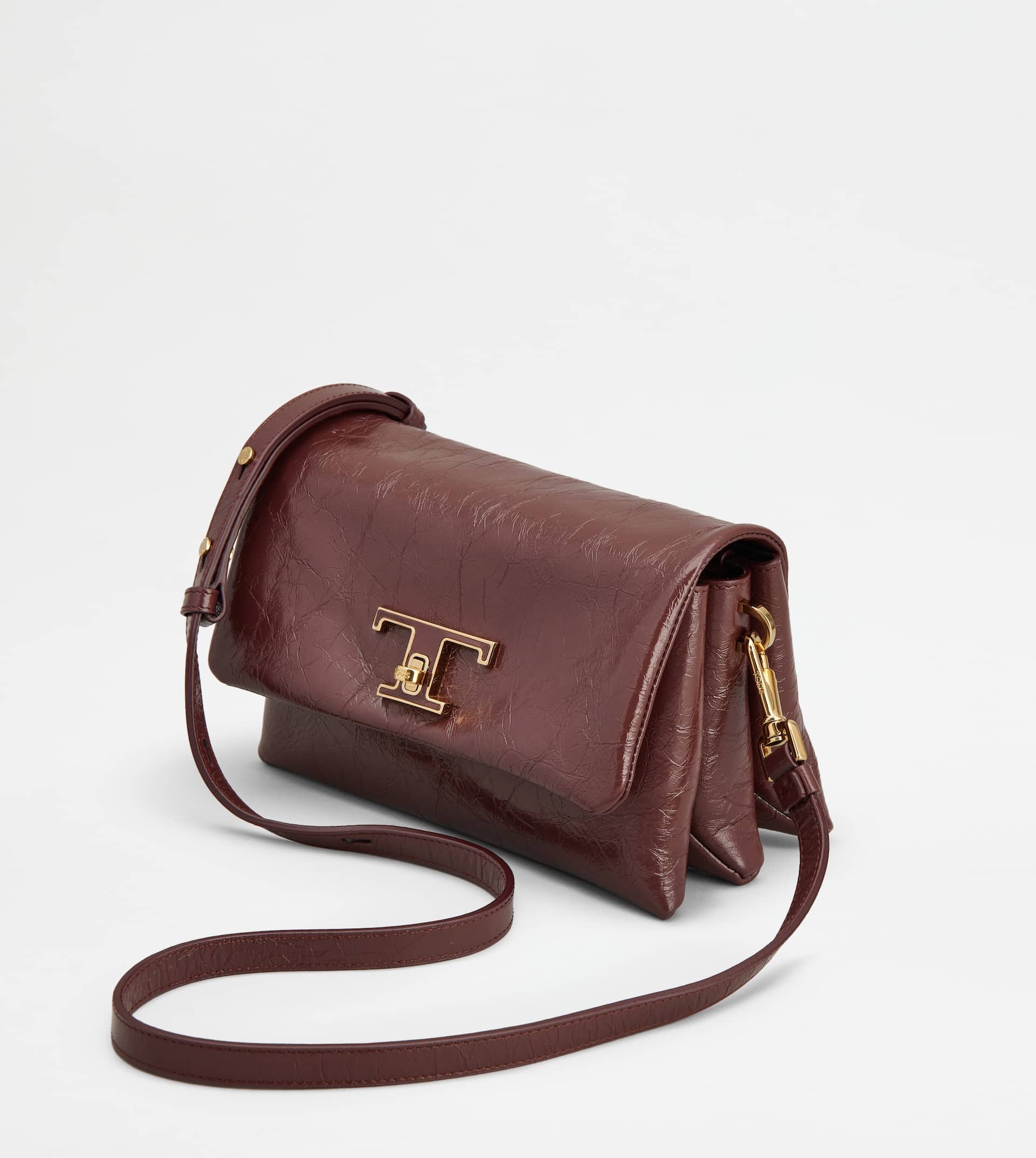 T TIMELESS FLAP BAG IN LEATHER MINI - BURGUNDY - 6