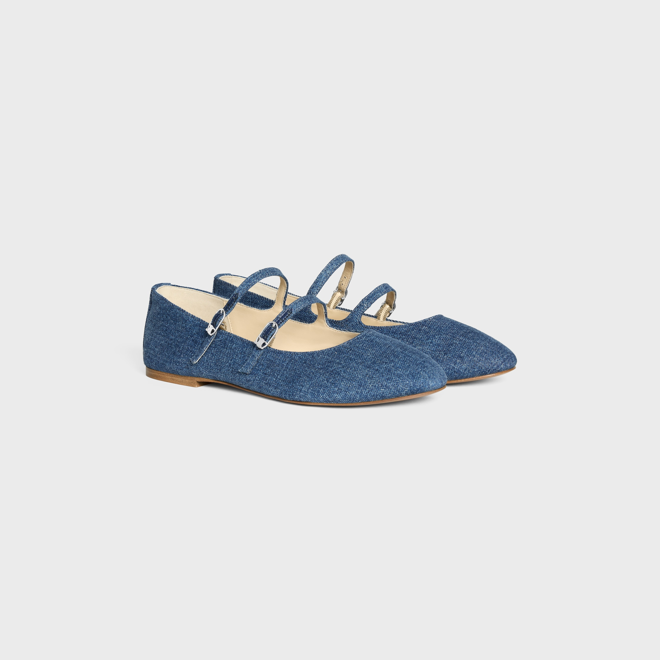 LES BALLERINES CELINE DOUBLE STRAP IN DENIM - 2