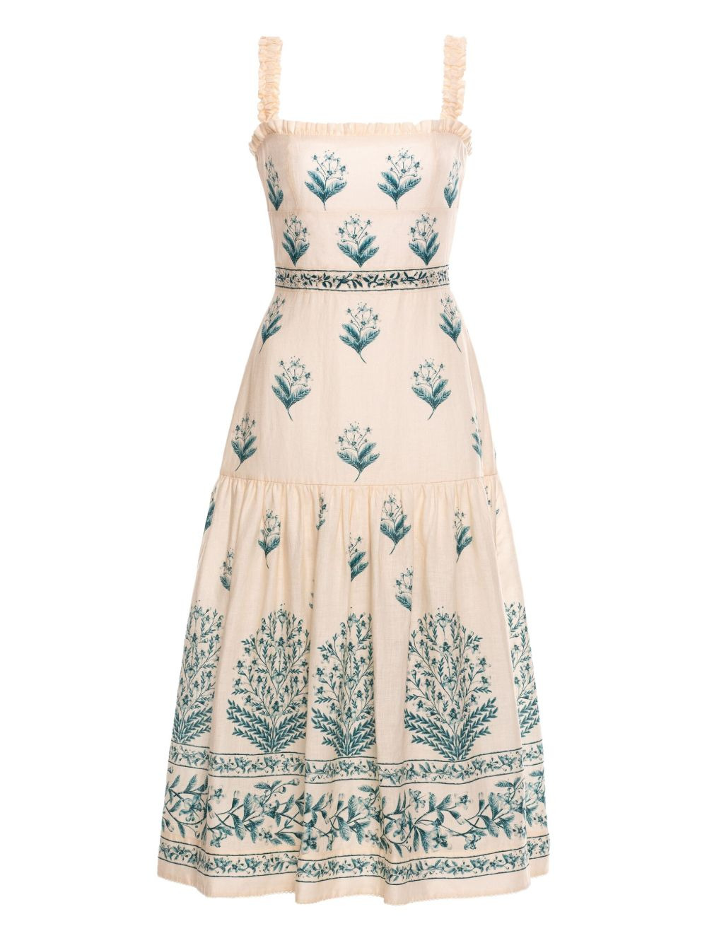 Nispero Ceiba ruffled floral-print dress - 1
