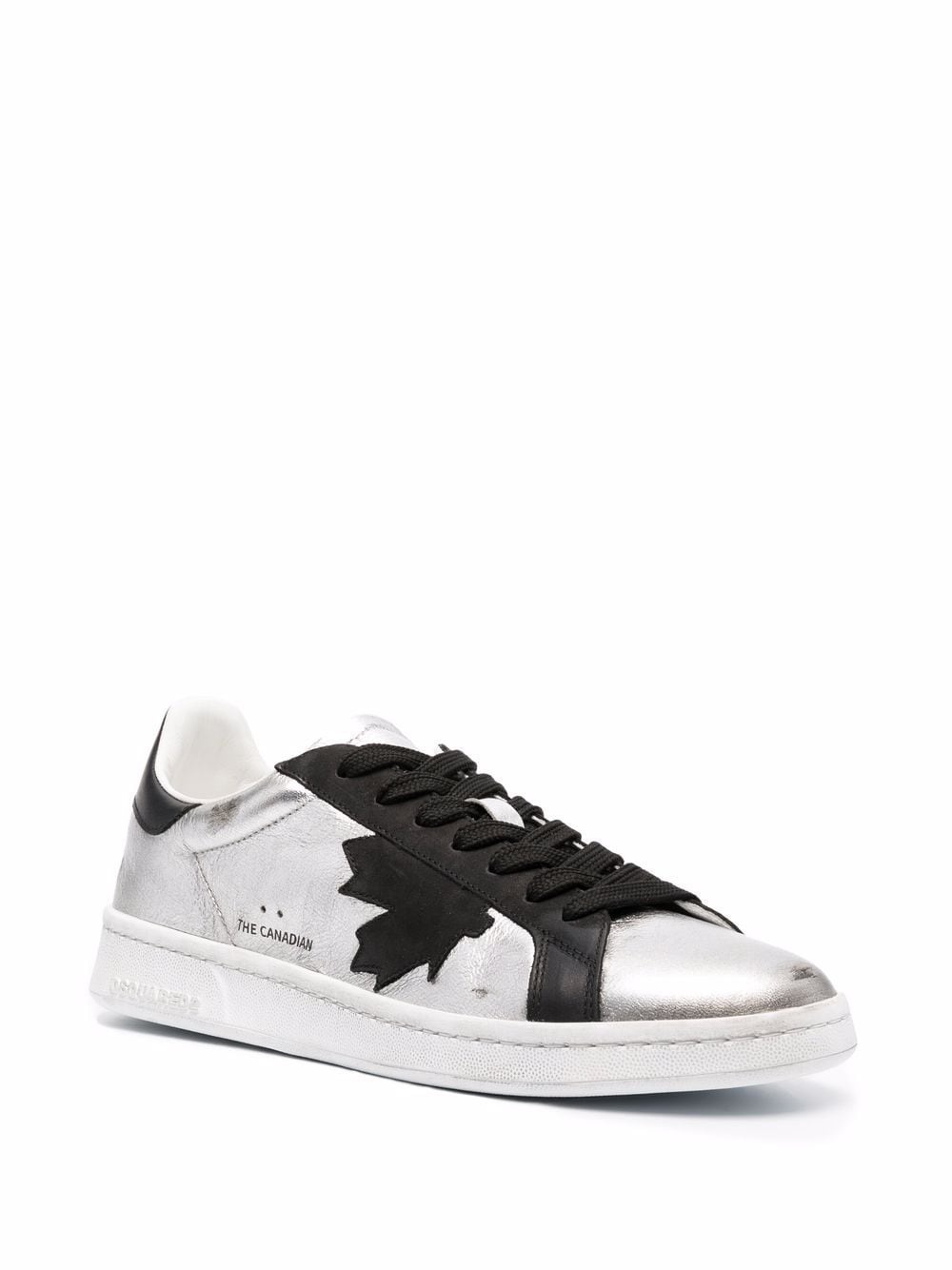 metallic-effect low-top sneakers - 2