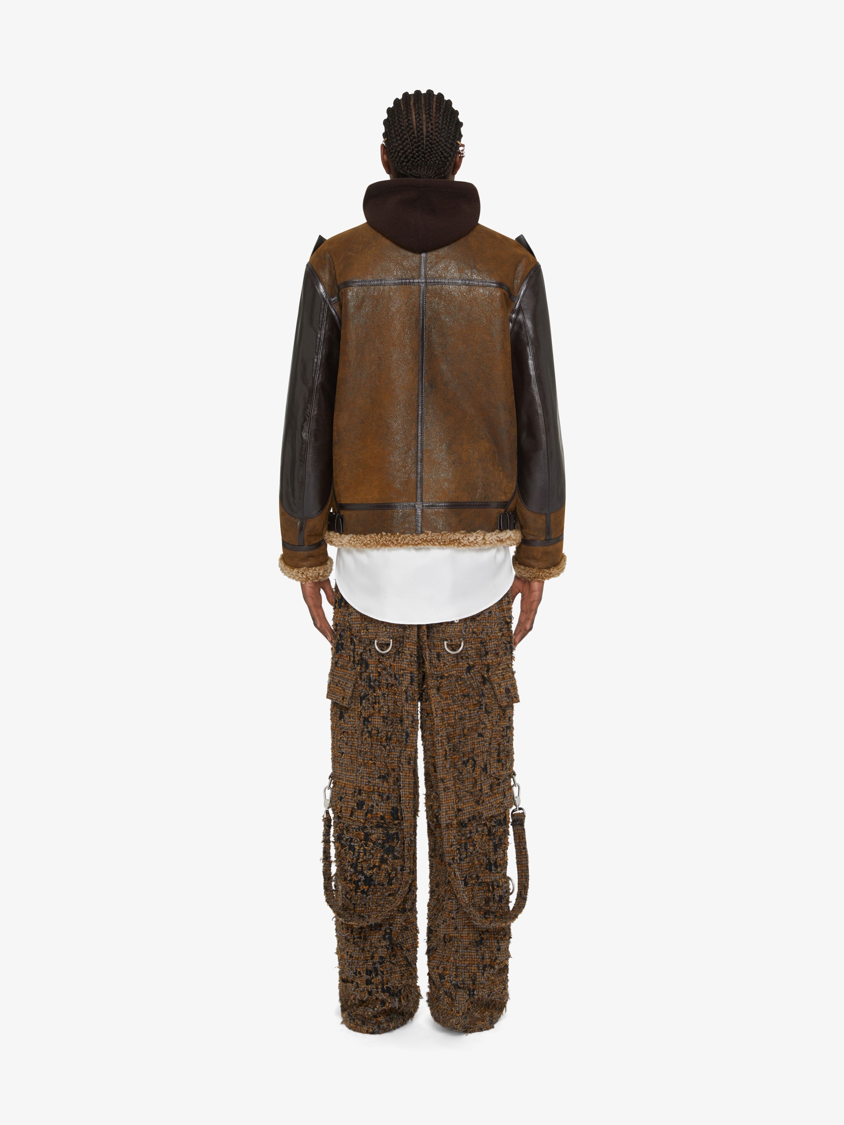 TWO IN ONE DETACHABLE PANTS IN DESTROYED CHECKS WITH SUSPENDERS - 4
