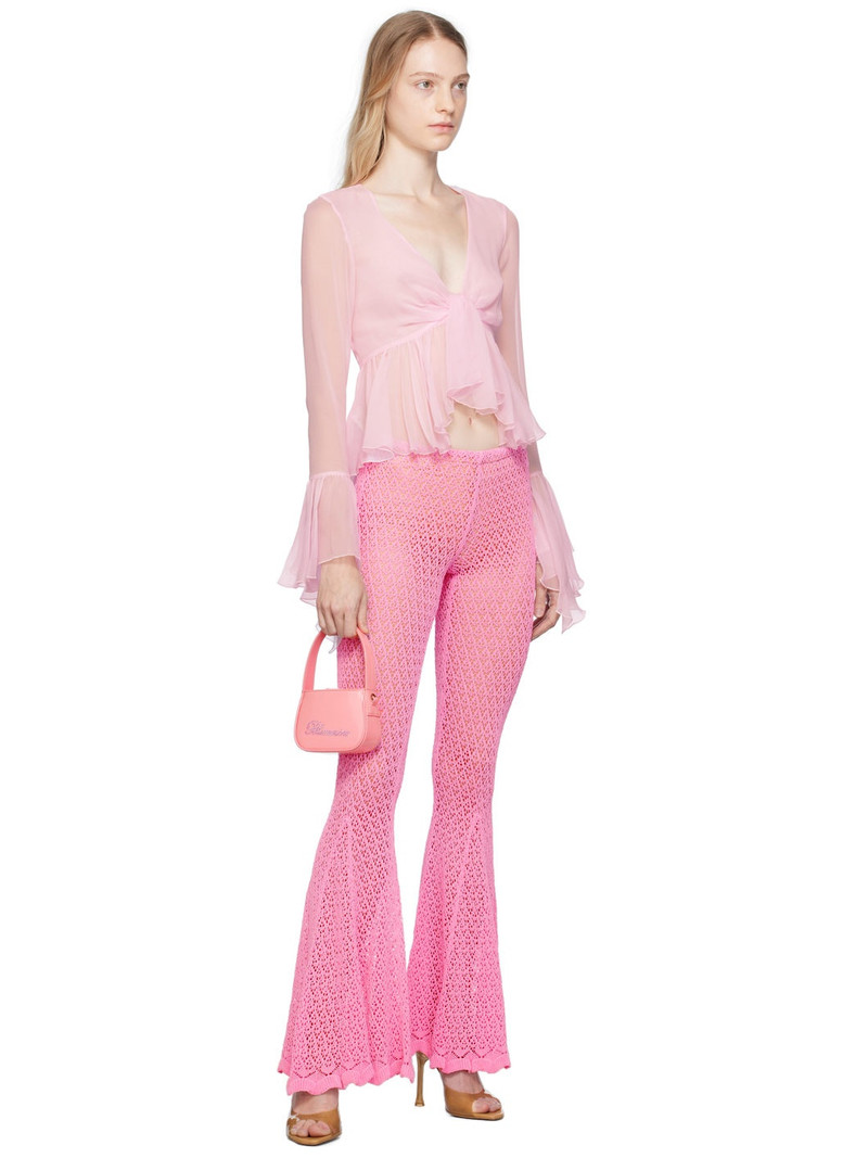 Blumarine Pink Flared Trousers outlook