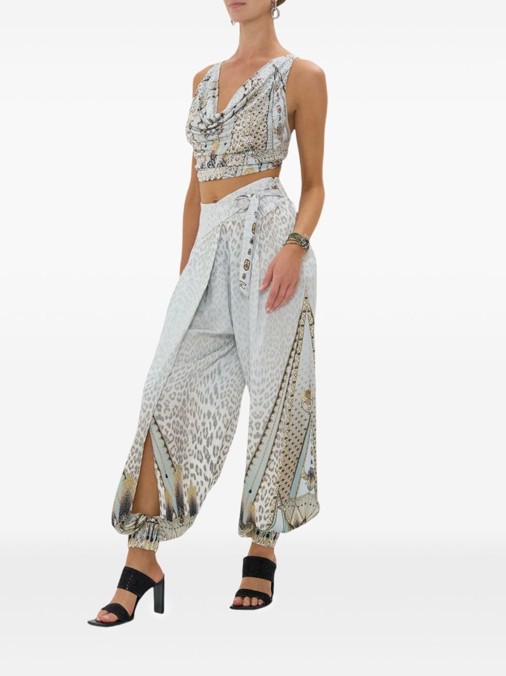 asymmetrical belted trousers - 2