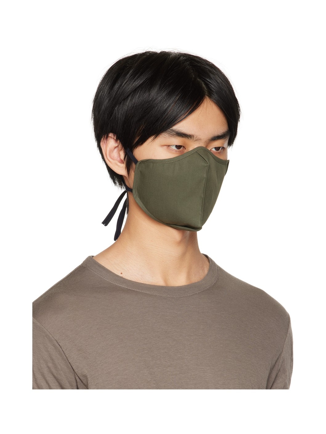 Green Poplin Face Mask - 2