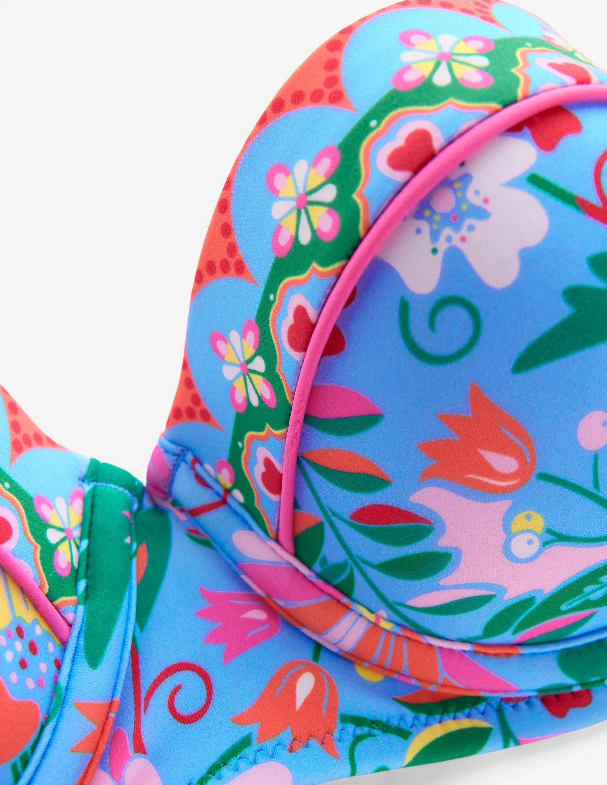 Rhodes Cup Sized Bikini Top-Dawn Blue, Wildflower Trail - 1