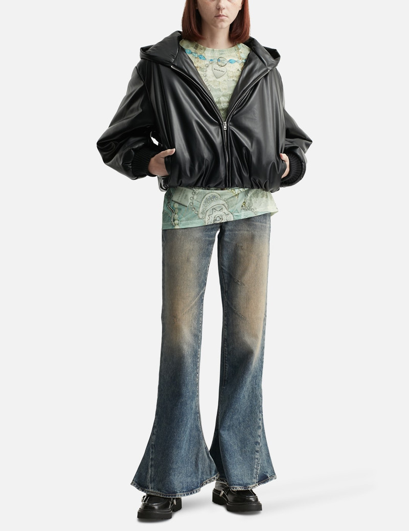 Acne Studios HOODED FAUX LEATHER JACKET outlook