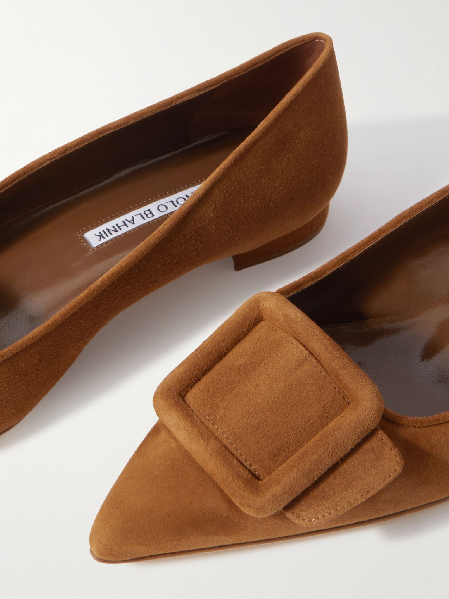 Maysale suede point-toe flats Brown - 4
