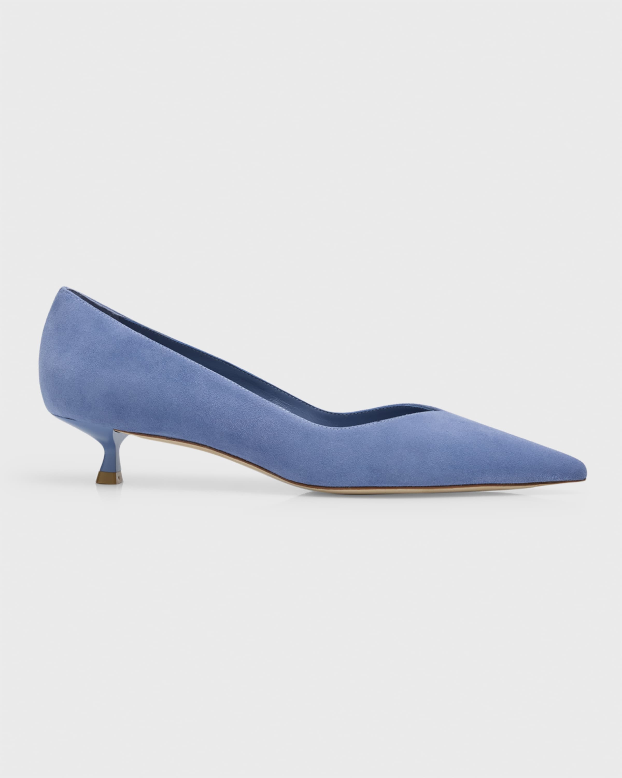 Eva Suede Kitten-Heel Pumps - 1