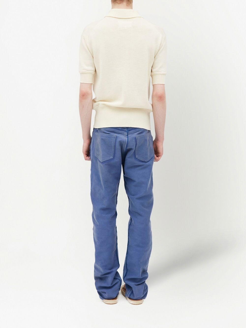 knitted half-sleeved polo shirt - 3