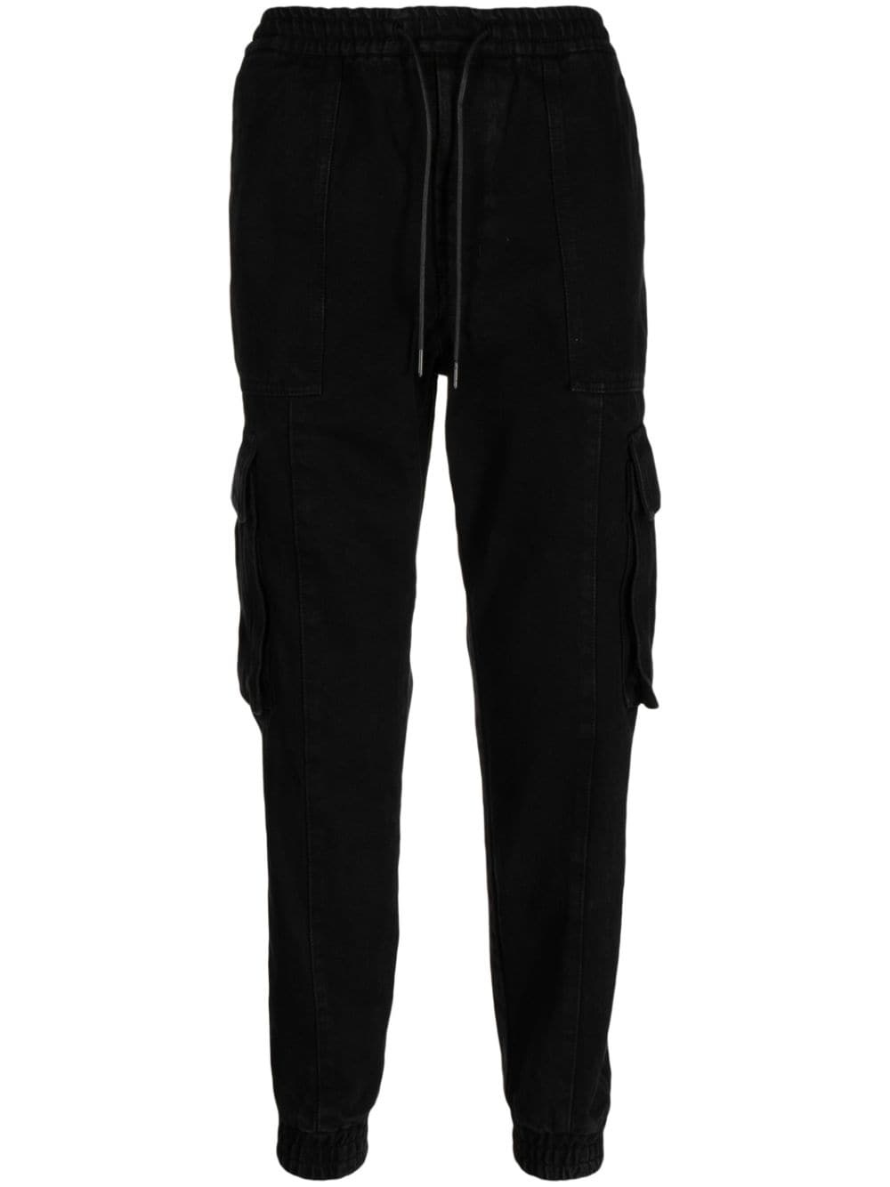 drawstring cotton tapered trousers - 1