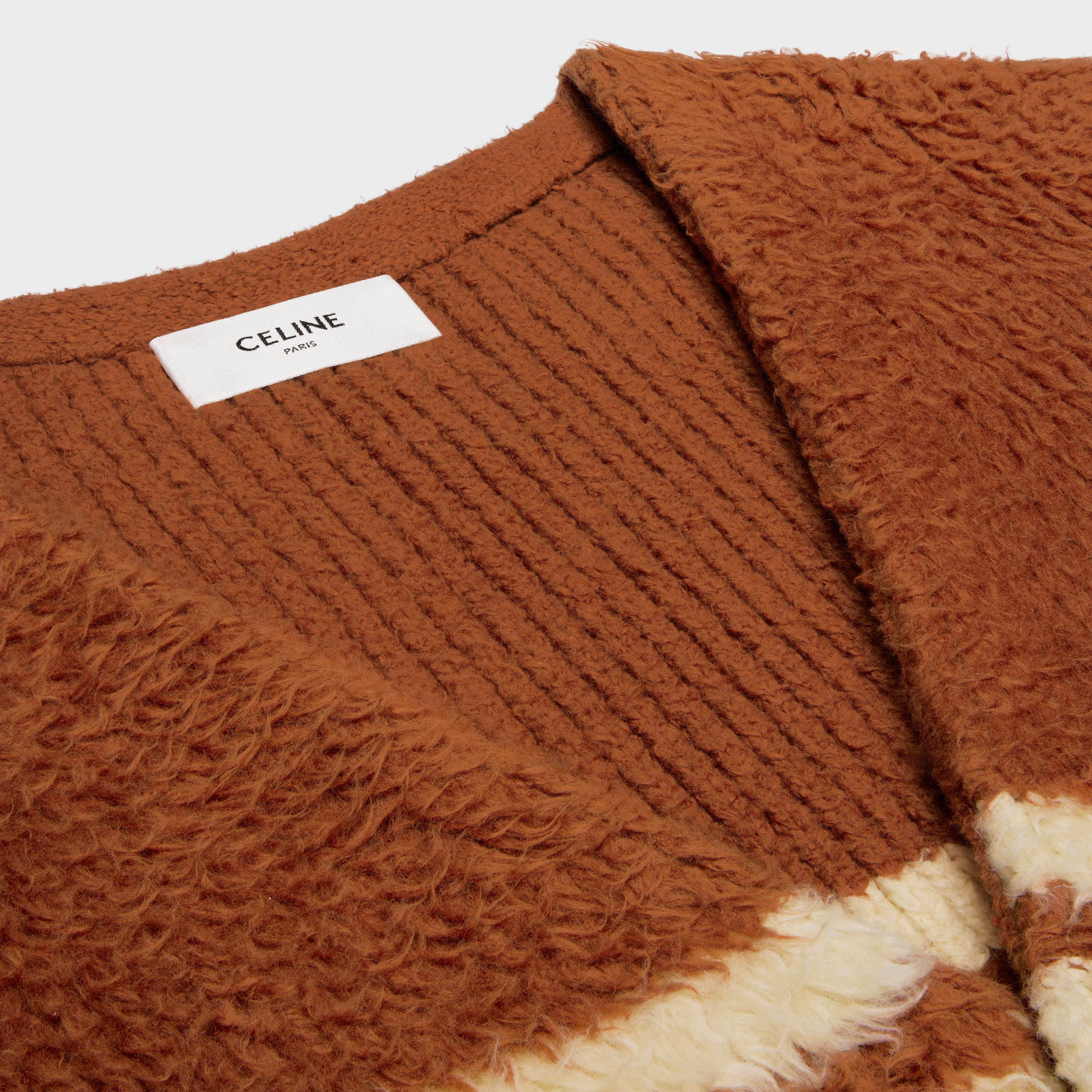 long cardigan in striped brushed cotton - 3
