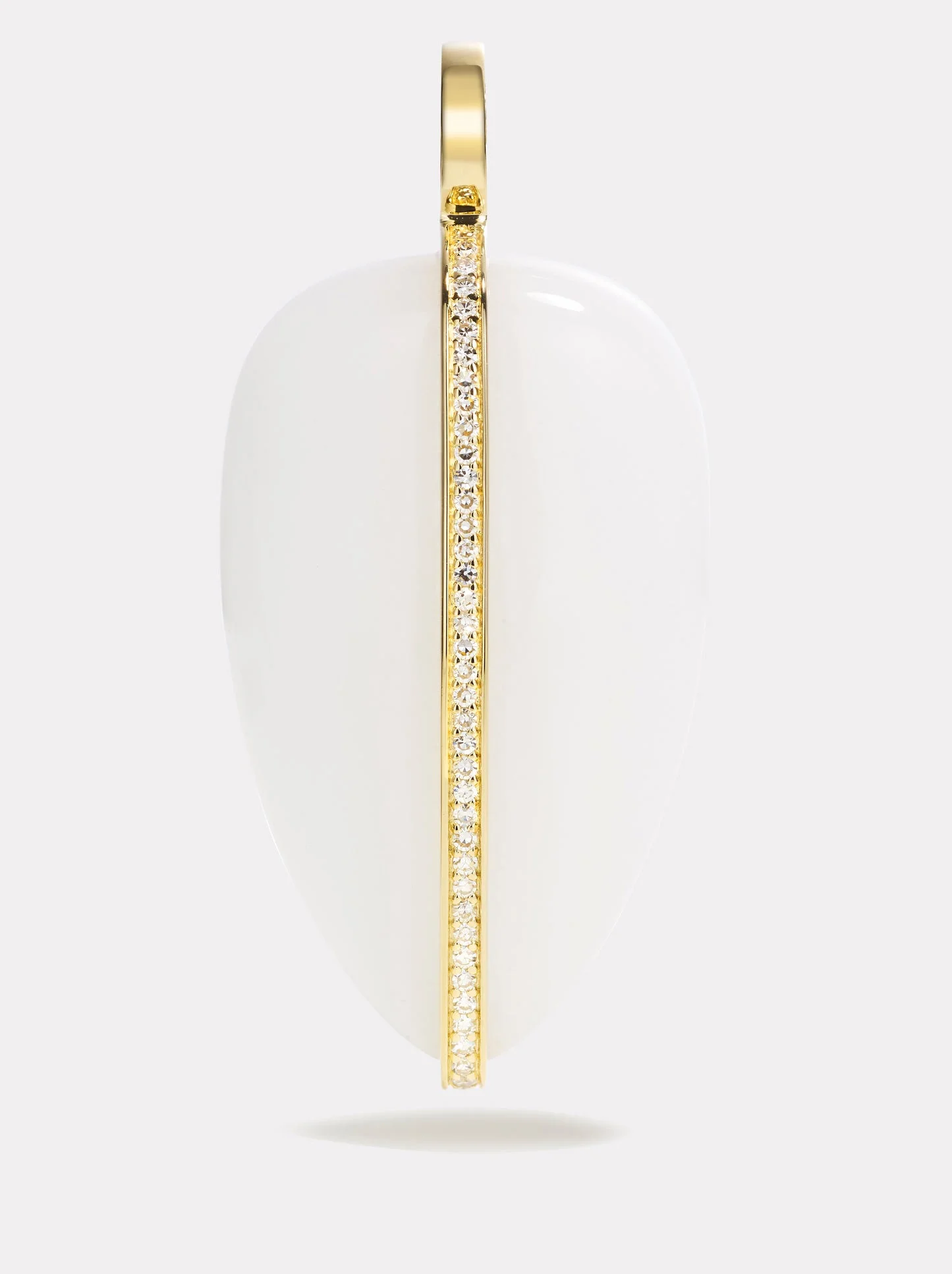 XL Diamond Pebble Pendant | White Jasper - 1