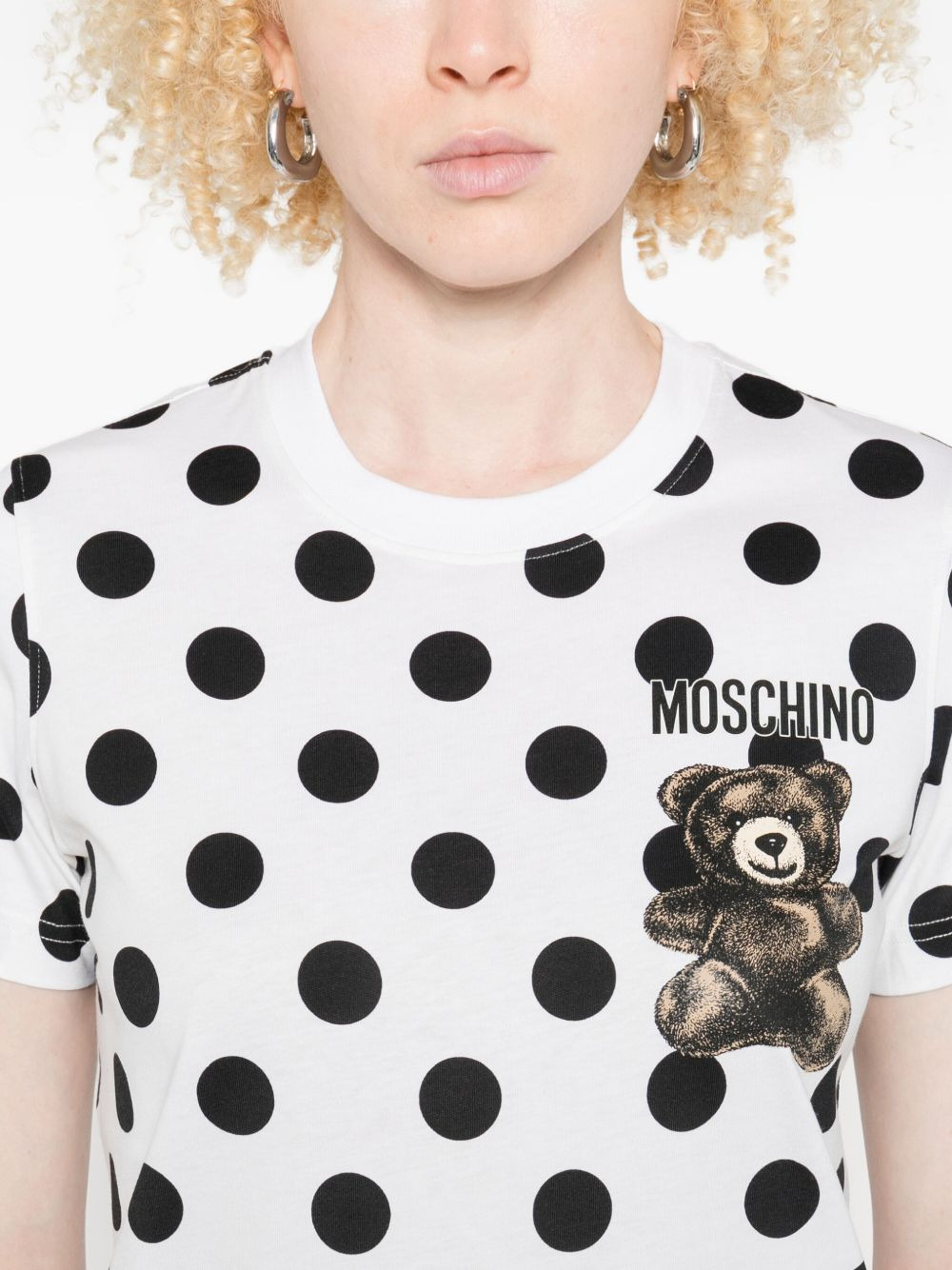 polka-dot teddy-print T-shirt - 5