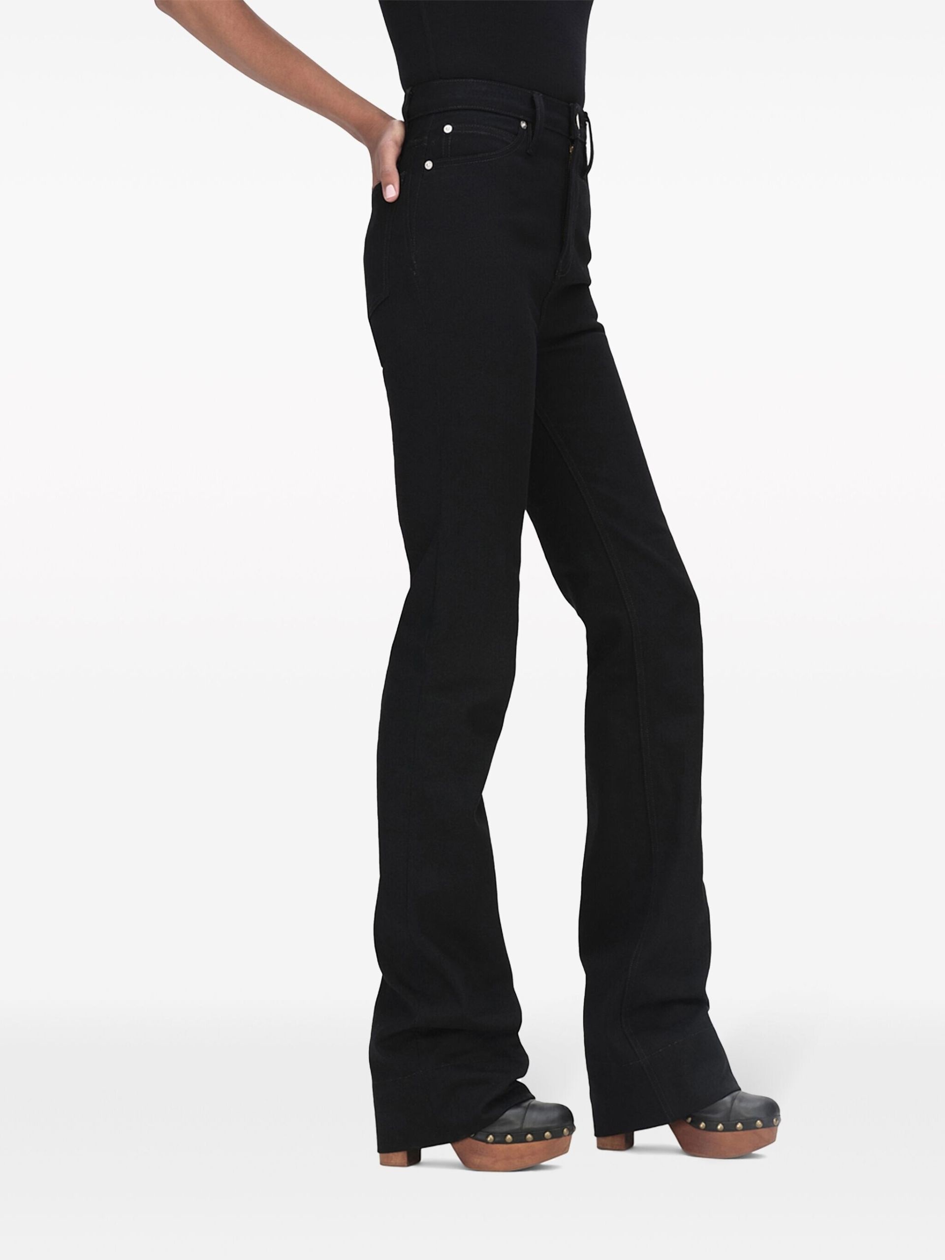 Black  Slim Stacked Straight-Leg Jeans - 3