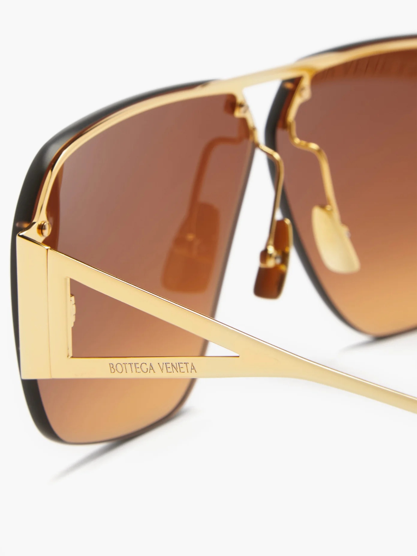 Triangle-temple aviator metal sunglasses - 4